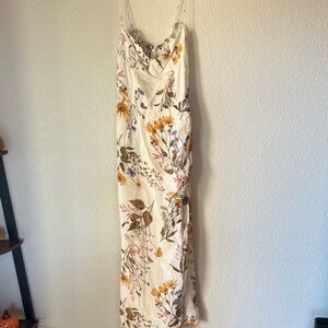 Reformation Floral Maxi Dress in Cream and Orange